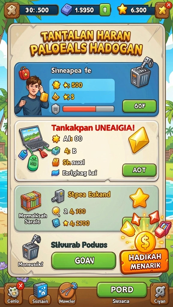 bobatoto - Menu permainan yang interaktif dan mudah dinavigasi.